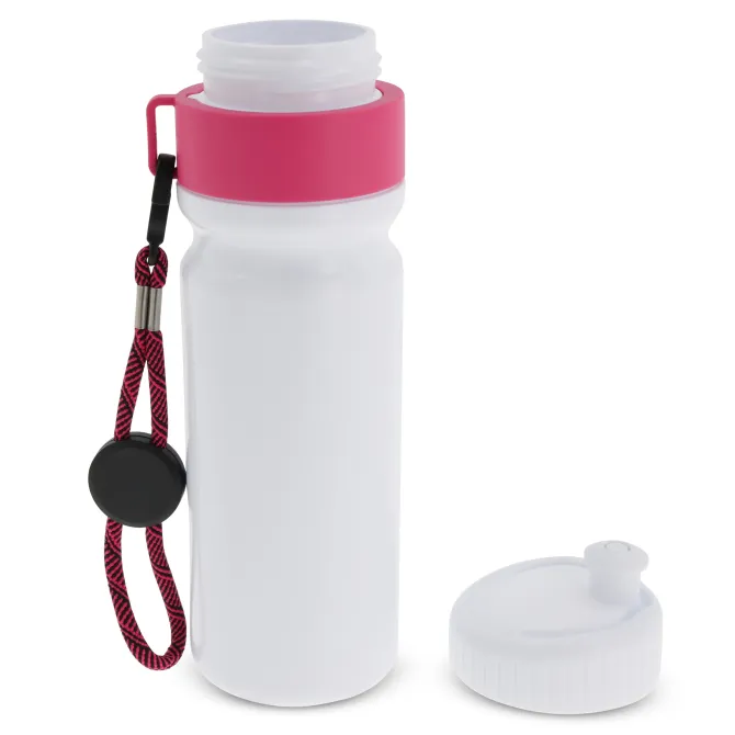 Bidon Sportowy Z Obwódka I Kolorowym Sznurkiem 750ml / Biały / jasnozielony LT98736-N0132