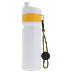 Bidon Sportowy Z Obwódka I Kolorowym Sznurkiem 750ml / Biały / żółty LT98736-N0141