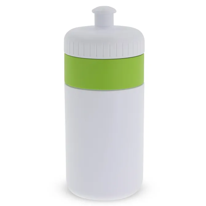 Bidon Sportowy Z Obwódka 500ml / Biały / jasnozielony LT98735-N0132