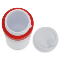 Bidon sportowy z obwódką  750ml / Biały / czerwony LT98786-N0121