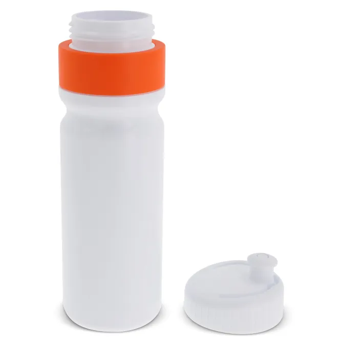 Bidon sportowy z obwódką 750ml / Biały / pomarańczowy LT98786-N0126