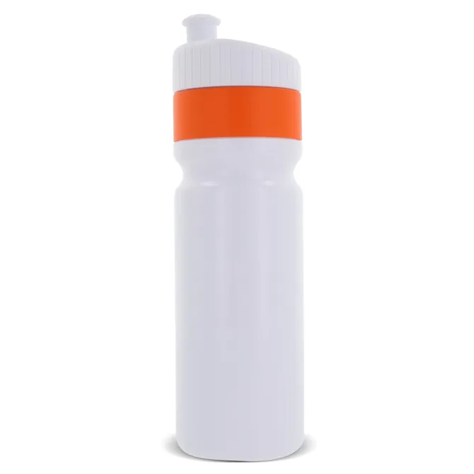 Bidon sportowy z obwódką 750ml / Biały / pomarańczowy LT98786-N0126