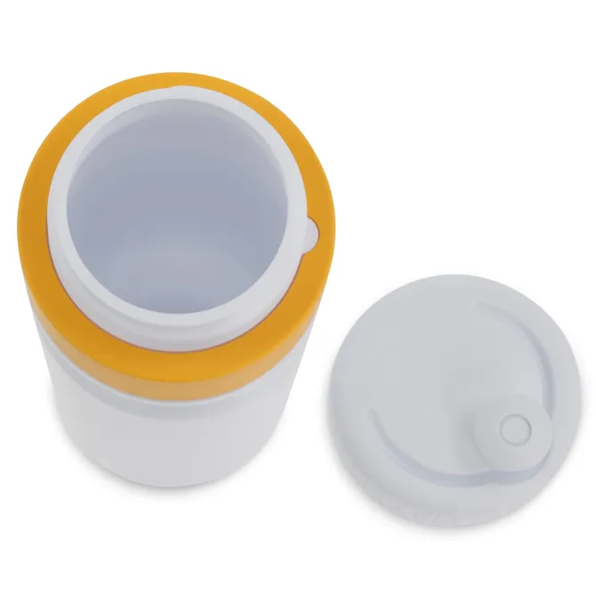 Bidon sportowy z obwódką 750ml / Biały / żółty LT98786-N0141