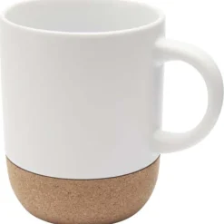 Billie kubek ceramiczny o pojemności 300 ml z detalami z korka i matowym wykończeniem / Biały 10084701