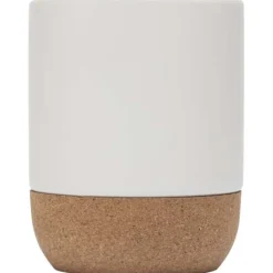 Billie kubek ceramiczny z nadrukiem sublimacyjnym o pojemności 300 ml z detalami z korka / Biały 10084601