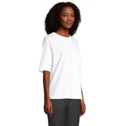 BOXY WOMEN T-SHIRT OVERSIZE / Bialy S03807-WH-L