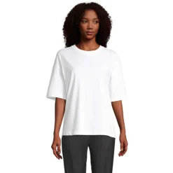 BOXY WOMEN T-SHIRT OVERSIZE / Bialy S03807-WH-XL