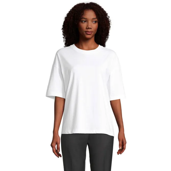BOXY WOMEN T-SHIRT OVERSIZE / Bialy S03807-WH-S