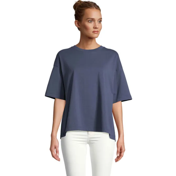 BOXY WOMEN T-SHIRT OVERSIZE / Denim S03807-DM-S