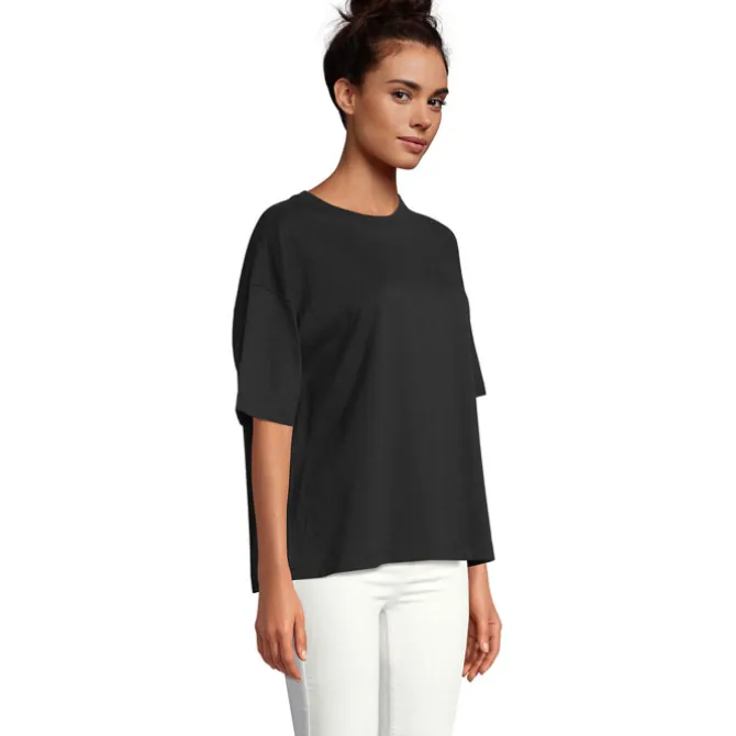 BOXY WOMEN T-SHIRT OVERSIZE / Deep Black S03807-DB-L