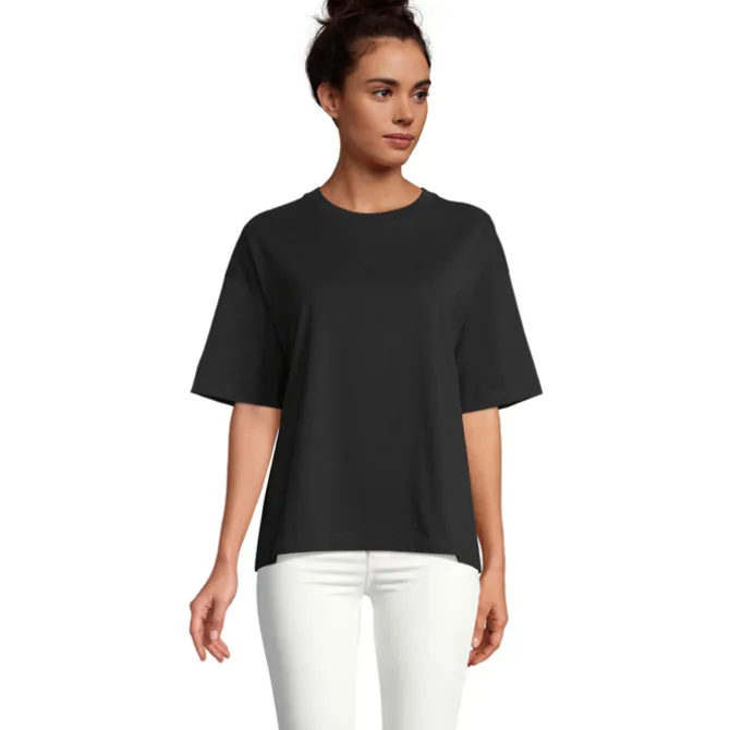 BOXY WOMEN T-SHIRT OVERSIZE / Deep Black S03807-DB-XS