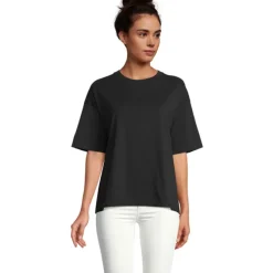 BOXY WOMEN T-SHIRT OVERSIZE / Deep Black S03807-DB-XL