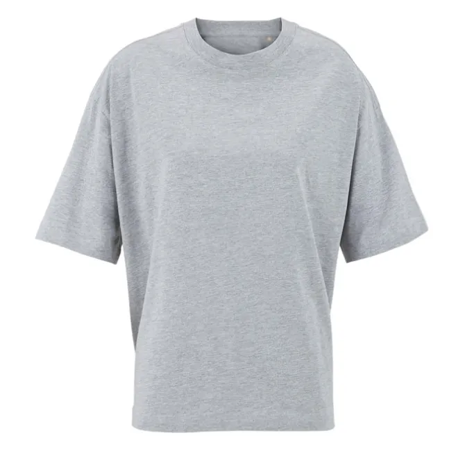 BOXY WOMEN T-SHIRT OVERSIZE / Jasnoszary Melanż S03807-DH-XS
