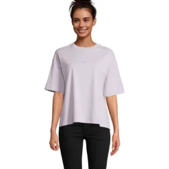 BOXY WOMEN T-SHIRT OVERSIZE / Lilac S03807-LL-S