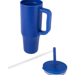 Brady izolowany kubek z certyfikatem RCS o pojemności 900 ml z silikonową słomką / Błękit królewski 10086753