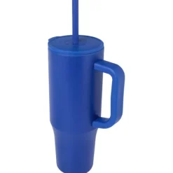 Brady izolowany kubek z certyfikatem RCS o pojemności 900 ml z silikonową słomką / Błękit królewski 10086753