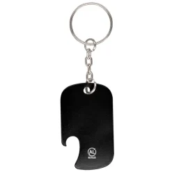 Brelok do kluczy z aluminium z recyklingu, otwieracz do butelek / Czarny VA359-03