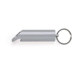 Brelok do kluczy z aluminium z recyklingu, otwieracz do butelek, lampka LED / Srebrny V2106-32