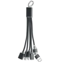 Brelok 3w1 kabel ładujący / Czarny MO3150-03