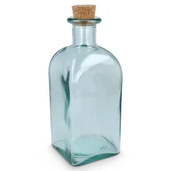 Butelka na wodę InSideOut Square z recyklingowanego szkła ReuuZ z korkiem 1 l / Transparentny LT57016-N0004