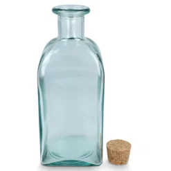 Butelka na wodę InSideOut Square z recyklingowanego szkła ReuuZ z korkiem 1 l / Transparentny LT57016-N0004