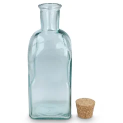 Butelka na wodę InSideOut Square z recyklingowanego szkła ReuuZ z korkiem 500 ml / Transparentny LT57015-N0004