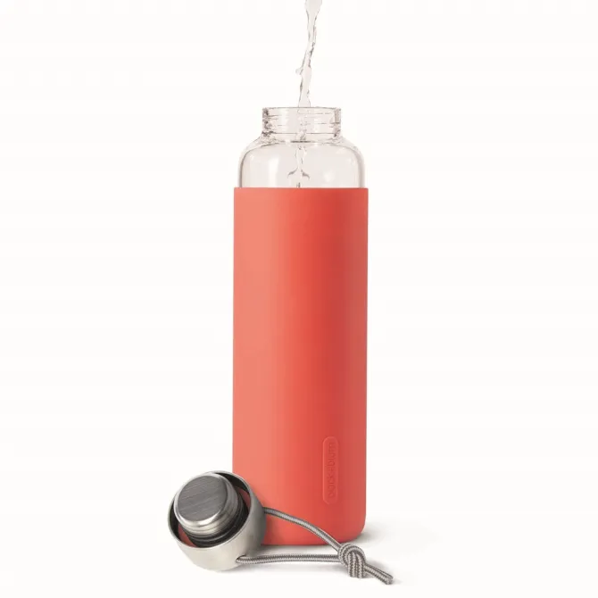 Butelka szklana na wodę 600ml BLACK+BLUM / Koralowy B3GR-WB-M011