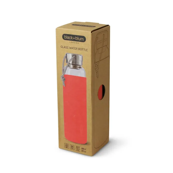 Butelka szklana na wodę 600ml BLACK+BLUM / Koralowy B3GR-WB-M011