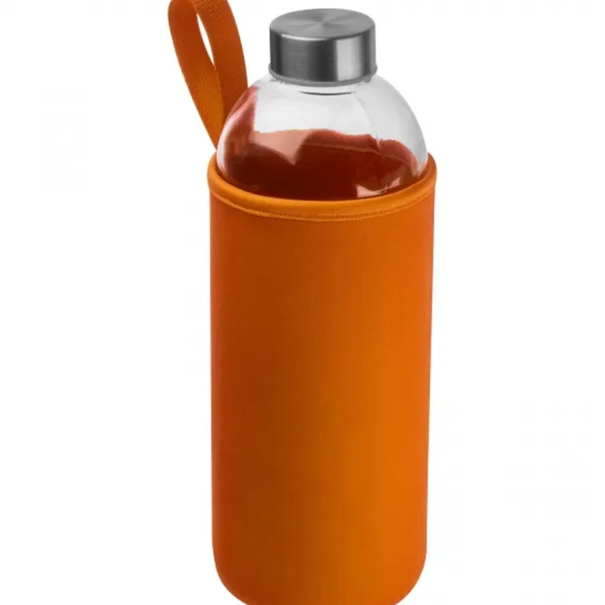 Butelka szklana z pokrowcem 1000 ml JESSICA / Pomarańczowy 6242710