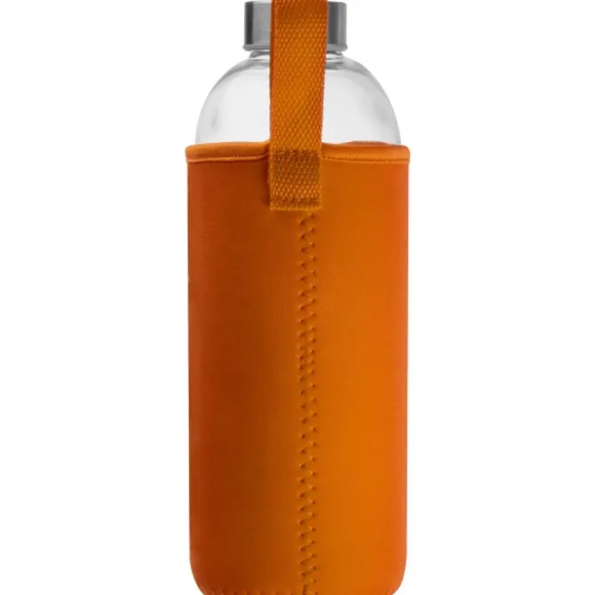 Butelka szklana z pokrowcem 1000 ml JESSICA / Pomarańczowy 6242710
