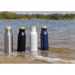 Butelka termiczna 500 ml Gaia, stal nierdzewna z recyklingu / Biały P435.523