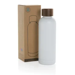 Butelka termiczna 500 ml Wood, stal nierdzewna z recyklingu / Biały P435.533