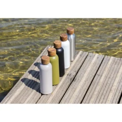 Butelka termiczna 500 ml Wood, stal nierdzewna z recyklingu / Biały P435.533