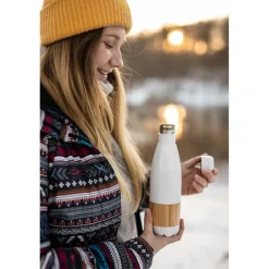 Butelka termiczna 500 ml z bambusowym elementem | Blake / Biały V4855-02