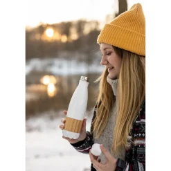 Butelka termiczna 500 ml z bambusowym elementem | Blake / Biały V4855-02