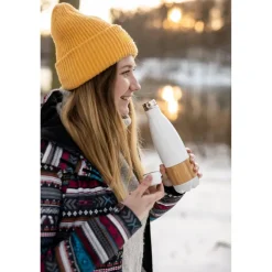 Butelka termiczna 500 ml z bambusowym elementem | Blake / Biały V4855-02