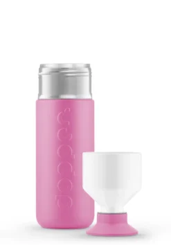 Butelka termiczna ze słomką Dopper Insulated (580 ml) - Blazing Black x Flip Straw - Black / Różowy DOB6842