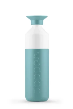 Butelka termiczna ze słomką Dopper Insulated (580 ml) - Blazing Black x Flip Straw - Black / Bottlenose Blue DOB5289