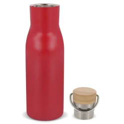 Butelka termiczna z pokrywą bambusową 500ml / Srebrny LT98900-N0005