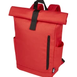 Byron plecak na laptopa 15,6 cala z tworzywa RPET z certyfikatem GRS z zawijanym zamknięciem, 18 l / Czerwony 12065921