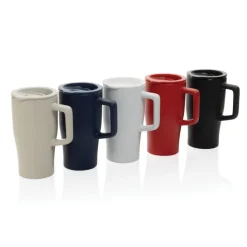 Ceramiczny kubek podrożny 490 ml / Czerwony P437.2204