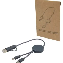 Citala kabel do synchronizacji danych i szybkiego ładowania 5 w 1 27 W o długości 30 cm z tworzyw sztucznych pochodzących z recyklingu / Zielony melanż 12442762