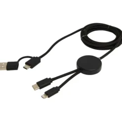 Citala kabel do synchronizacji danych i szybkiego ładowania 5 w 1 27 W o długości 150 cm z tworzyw sztucznych pochodzących z recyklingu / Czarny 12442890