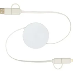 Citala zwijany kabel do synchronizacji danych i szybkiego ładowania 5 w 1 40 W o długości 90 cm z tworzyw sztucznych pochodzących z recyklingu / Biały 12443001