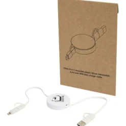 Citala zwijany kabel do synchronizacji danych i szybkiego ładowania 5 w 1 40 W o długości 90 cm z tworzyw sztucznych pochodzących z recyklingu / Biały 12443001