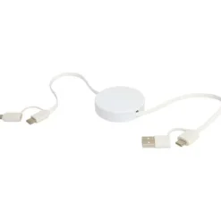 Citala zwijany kabel do synchronizacji danych i szybkiego ładowania 5 w 1 40 W o długości 90 cm z tworzyw sztucznych pochodzących z recyklingu / Biały 12443001