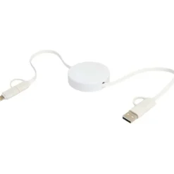 Citala zwijany kabel do synchronizacji danych i szybkiego ładowania 5 w 1 40 W o długości 90 cm z tworzyw sztucznych pochodzących z recyklingu / Biały 12443001