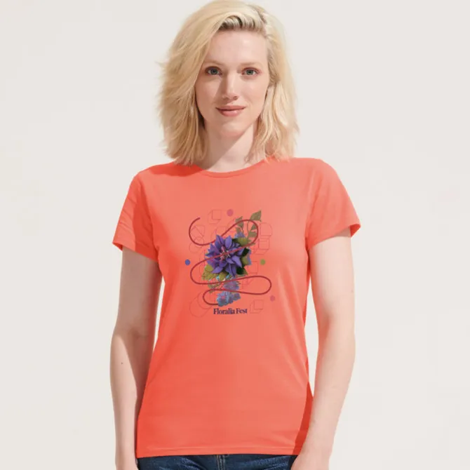 CRUSADER Damski T-SHIRT / Pop Orange S03581-PO-L