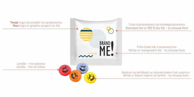 Czekoladowe lentilki z nadrukiem Brand Me! Sweet Bag / Wielokolorwy S0444