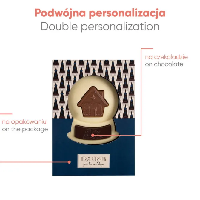 Czekoladowy Kształt Bożonarodzeniowa Kula Śnieżna Print / Wielokolorowy S0592P/XM